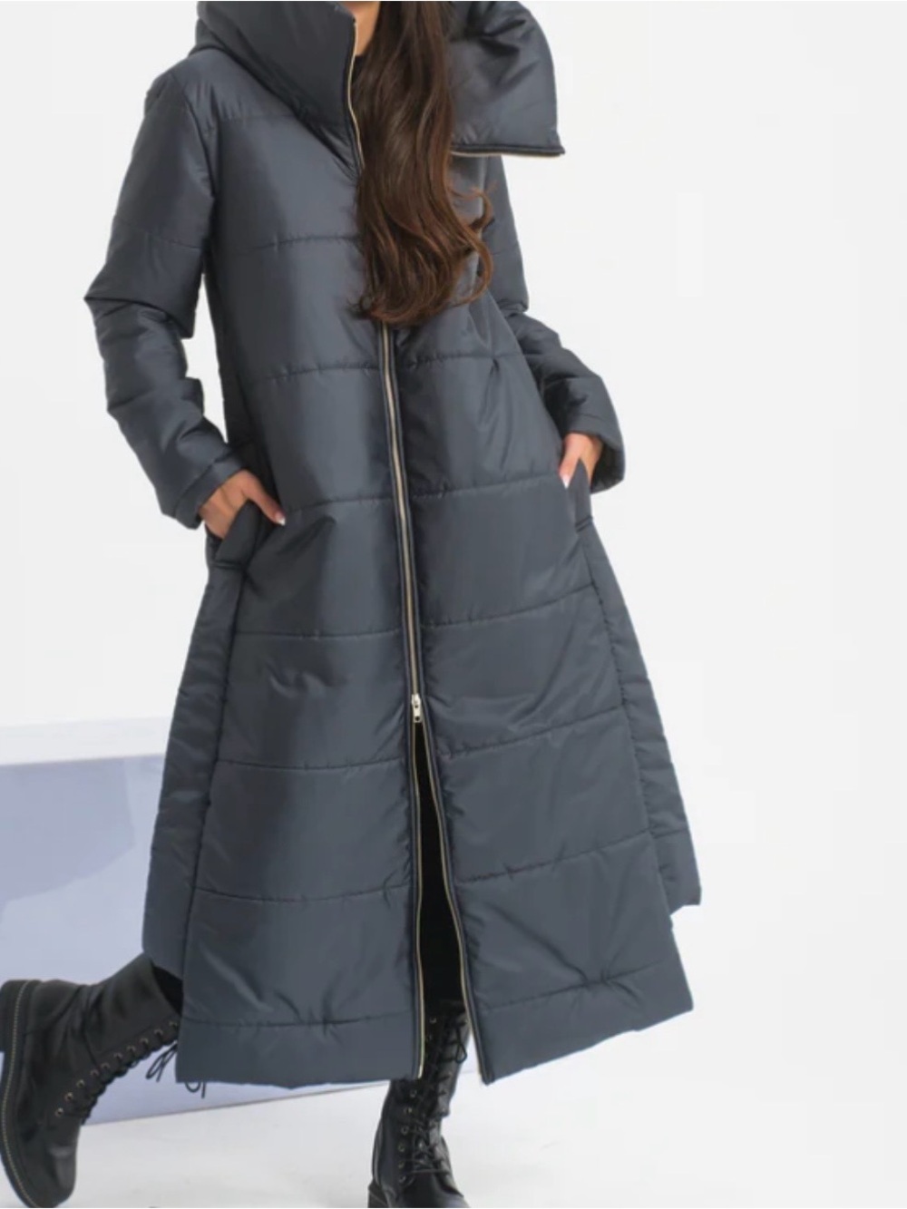 Fraktura Long Asymmetrical Puffer Jacket